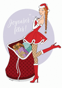 F&ecirc;te p&eacute;tillante avec une pin-up No&euml;l